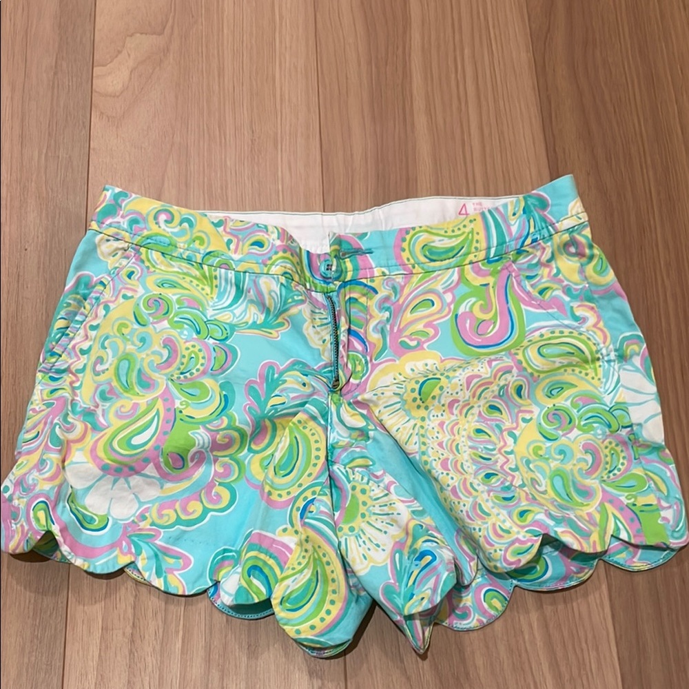 Lilly Pulitzer Buttercup Short - Blue, Pink, Yellow and Green Paisley Shorts